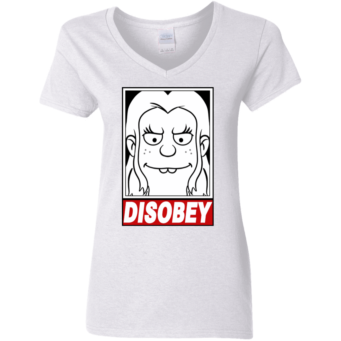 T-Shirts White / S Disobey Women's V-Neck T-Shirt