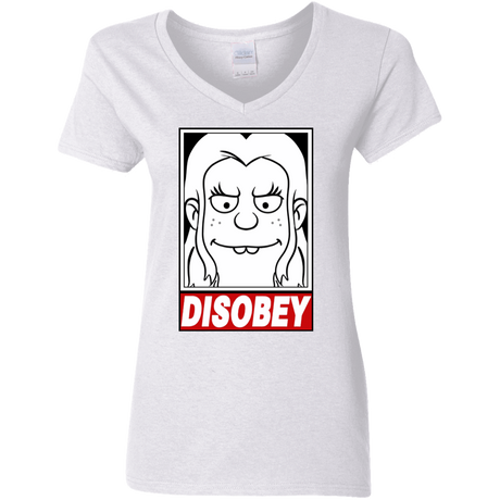 T-Shirts White / S Disobey Women's V-Neck T-Shirt