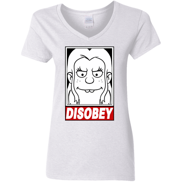 T-Shirts White / S Disobey Women's V-Neck T-Shirt