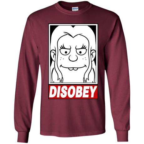 T-Shirts Maroon / YS Disobey Youth Long Sleeve T-Shirt