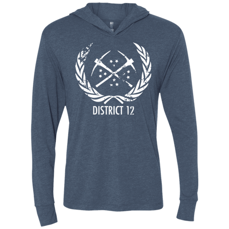 T-Shirts Indigo / X-Small District 12 Triblend Long Sleeve Hoodie Tee