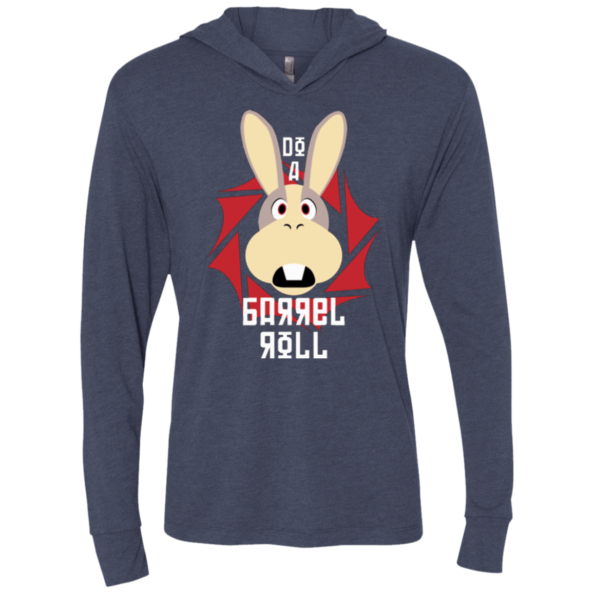 T-Shirts Vintage Navy / X-Small Do A Barrel Roll Triblend Long Sleeve Hoodie Tee
