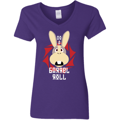 T-Shirts Purple / S Do A Barrel Roll Women's V-Neck T-Shirt