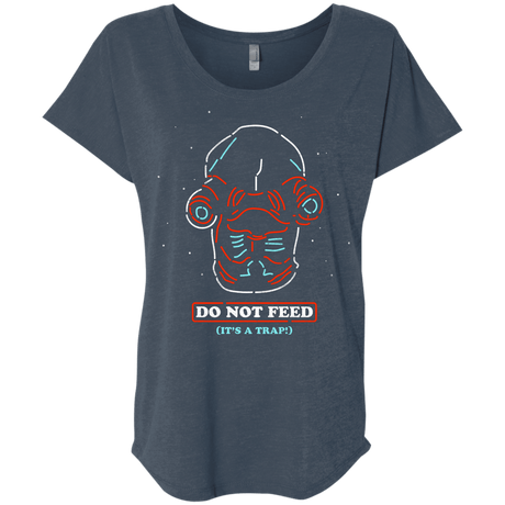 T-Shirts Indigo / X-Small Do Not Feed Triblend Dolman Sleeve
