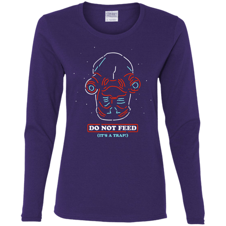 T-Shirts Purple / S Do Not Feed Women's Long Sleeve T-Shirt