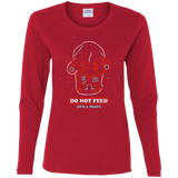 T-Shirts Red / S Do Not Feed Women's Long Sleeve T-Shirt