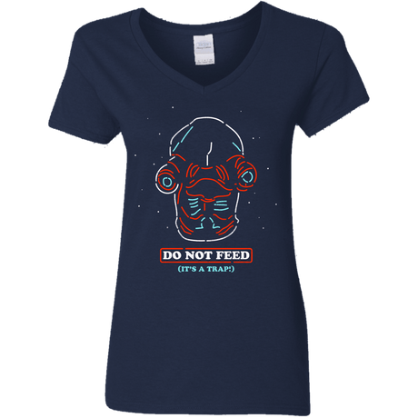 T-Shirts Navy / S Do Not Feed Women's V-Neck T-Shirt