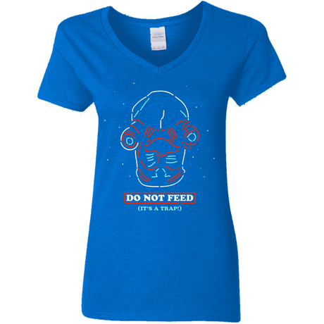 T-Shirts Royal / S Do Not Feed Women's V-Neck T-Shirt