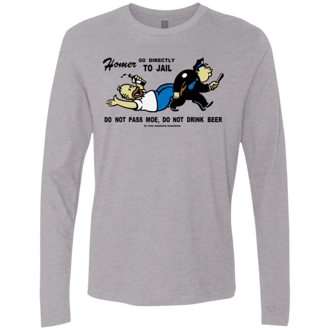 T-Shirts Heather Grey / Small Do Not Pass Moe Men's Premium Long Sleeve