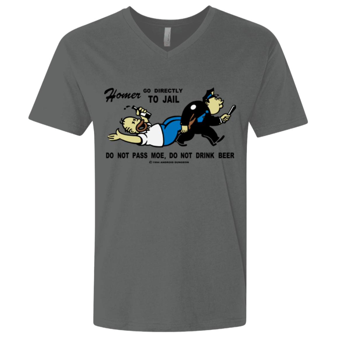 T-Shirts Heavy Metal / X-Small Do Not Pass Moe Men's Premium V-Neck