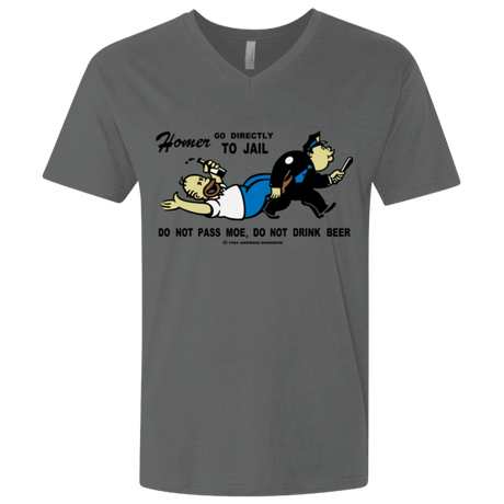 T-Shirts Heavy Metal / X-Small Do Not Pass Moe Men's Premium V-Neck