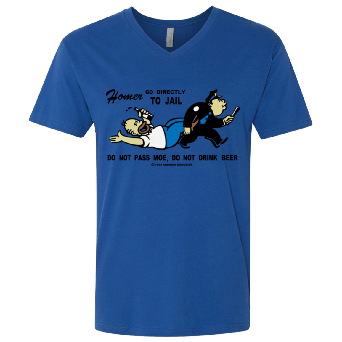 T-Shirts Royal / X-Small Do Not Pass Moe Men's Premium V-Neck