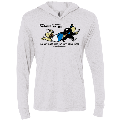 T-Shirts Heather White / X-Small Do Not Pass Moe Triblend Long Sleeve Hoodie Tee