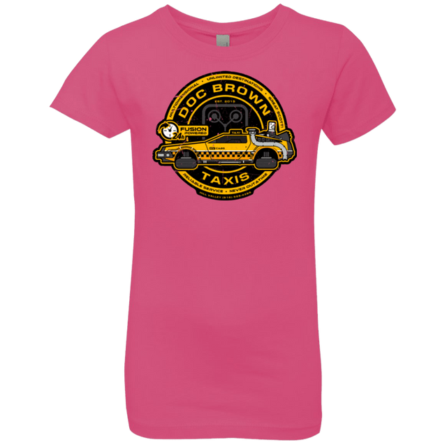 T-Shirts Hot Pink / YXS Doc Brown Taxis Girls Premium T-Shirt
