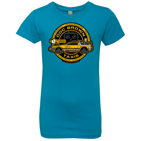 T-Shirts Turquoise / YXS Doc Brown Taxis Girls Premium T-Shirt
