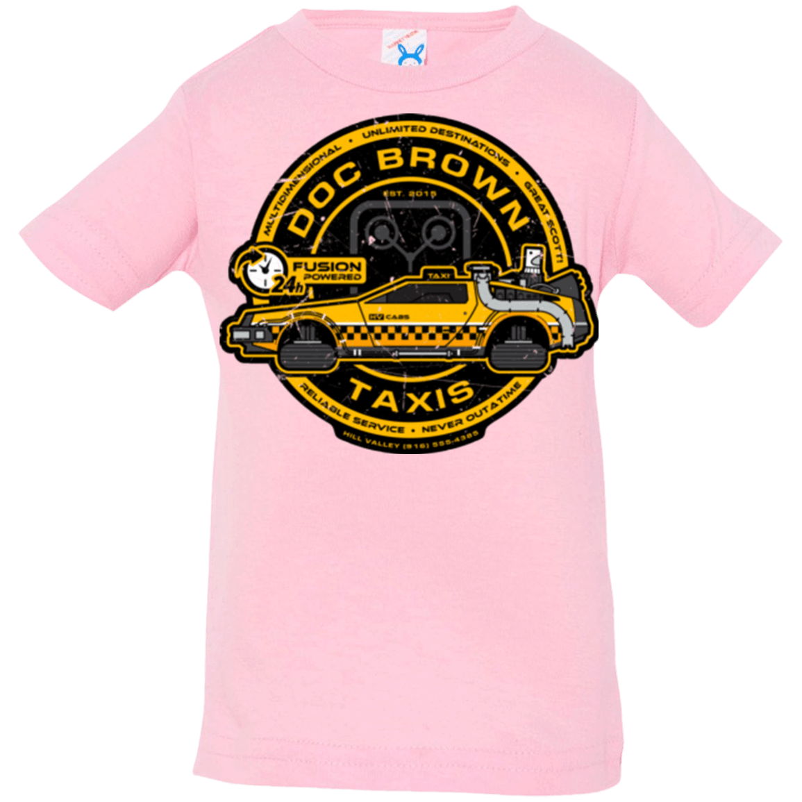 T-Shirts Pink / 6 Months Doc Brown Taxis Infant Premium T-Shirt