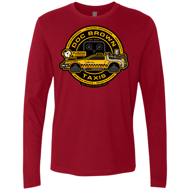 T-Shirts Cardinal / Small Doc Brown Taxis Men's Premium Long Sleeve