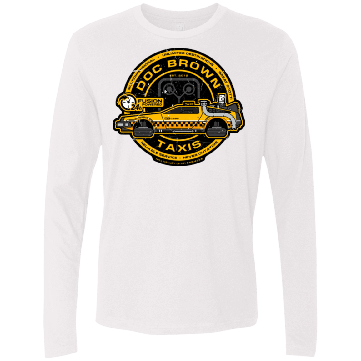 T-Shirts White / Small Doc Brown Taxis Men's Premium Long Sleeve