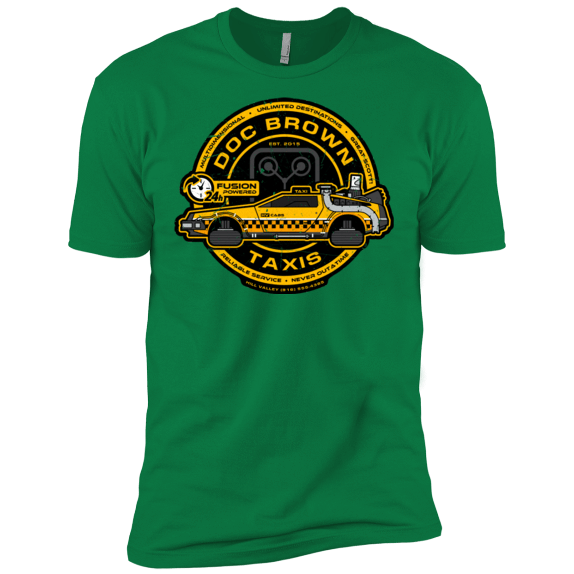 T-Shirts Kelly Green / X-Small Doc Brown Taxis Men's Premium T-Shirt