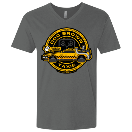 T-Shirts Heavy Metal / X-Small Doc Brown Taxis Men's Premium V-Neck