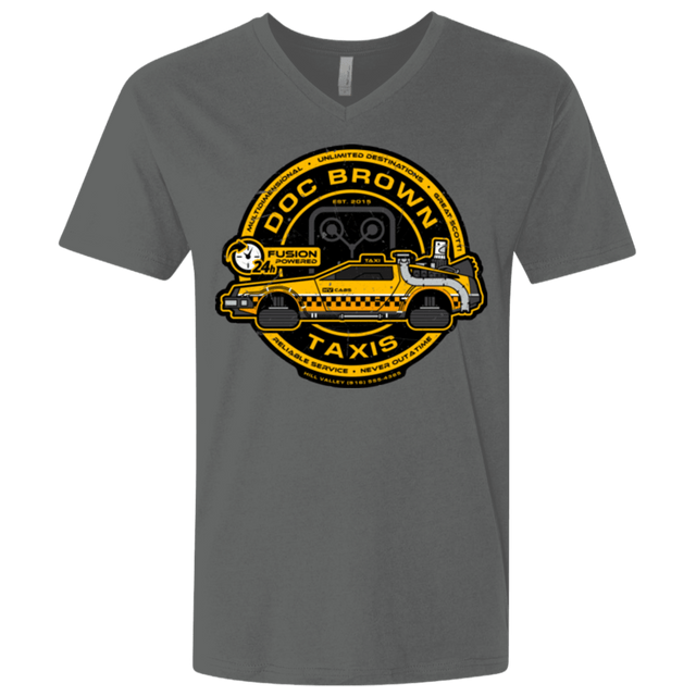 T-Shirts Heavy Metal / X-Small Doc Brown Taxis Men's Premium V-Neck