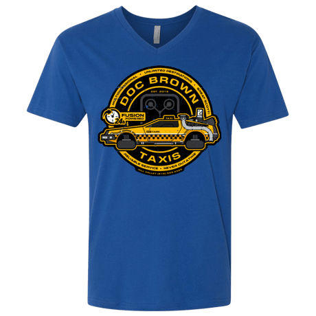 T-Shirts Royal / X-Small Doc Brown Taxis Men's Premium V-Neck
