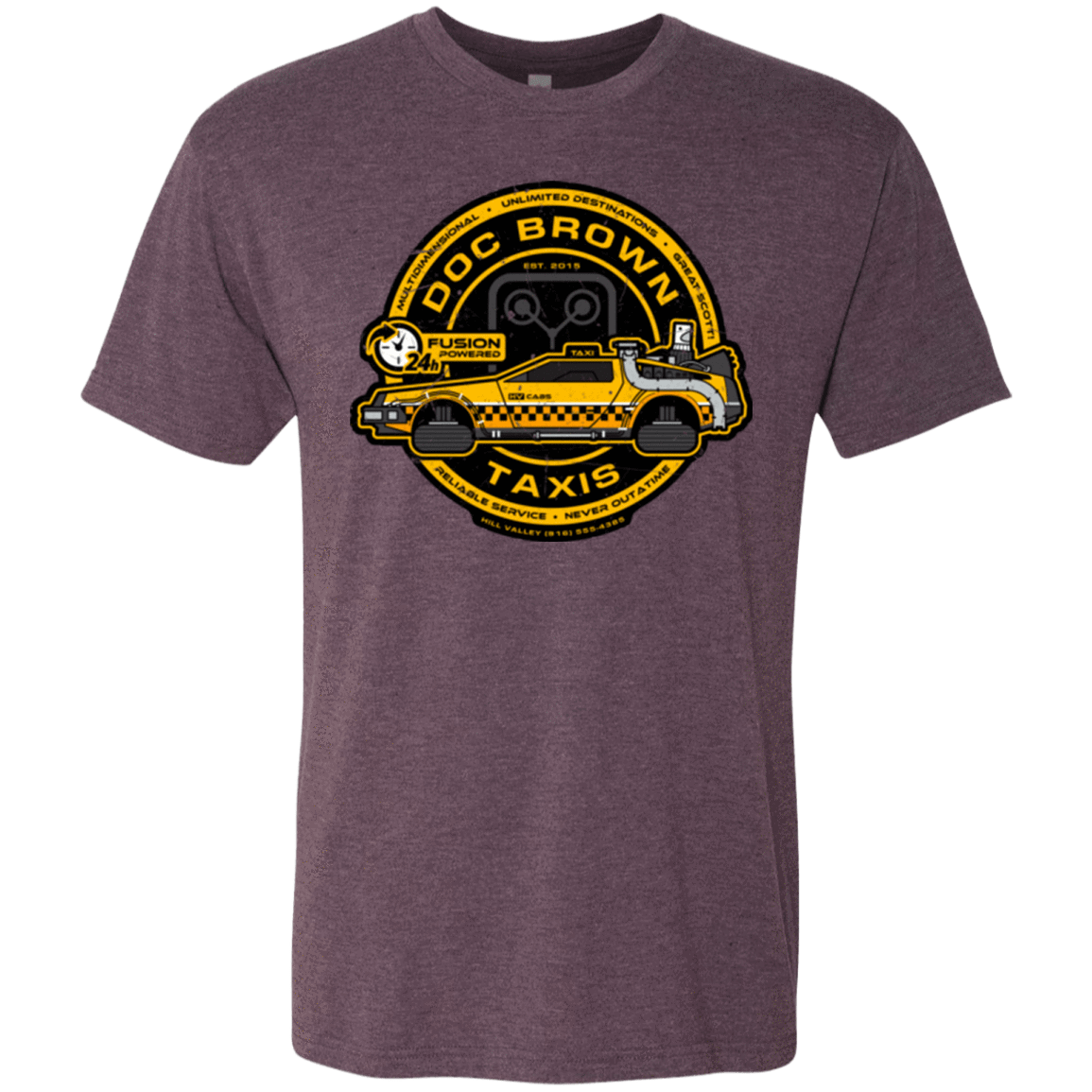 T-Shirts Vintage Purple / Small Doc Brown Taxis Men's Triblend T-Shirt