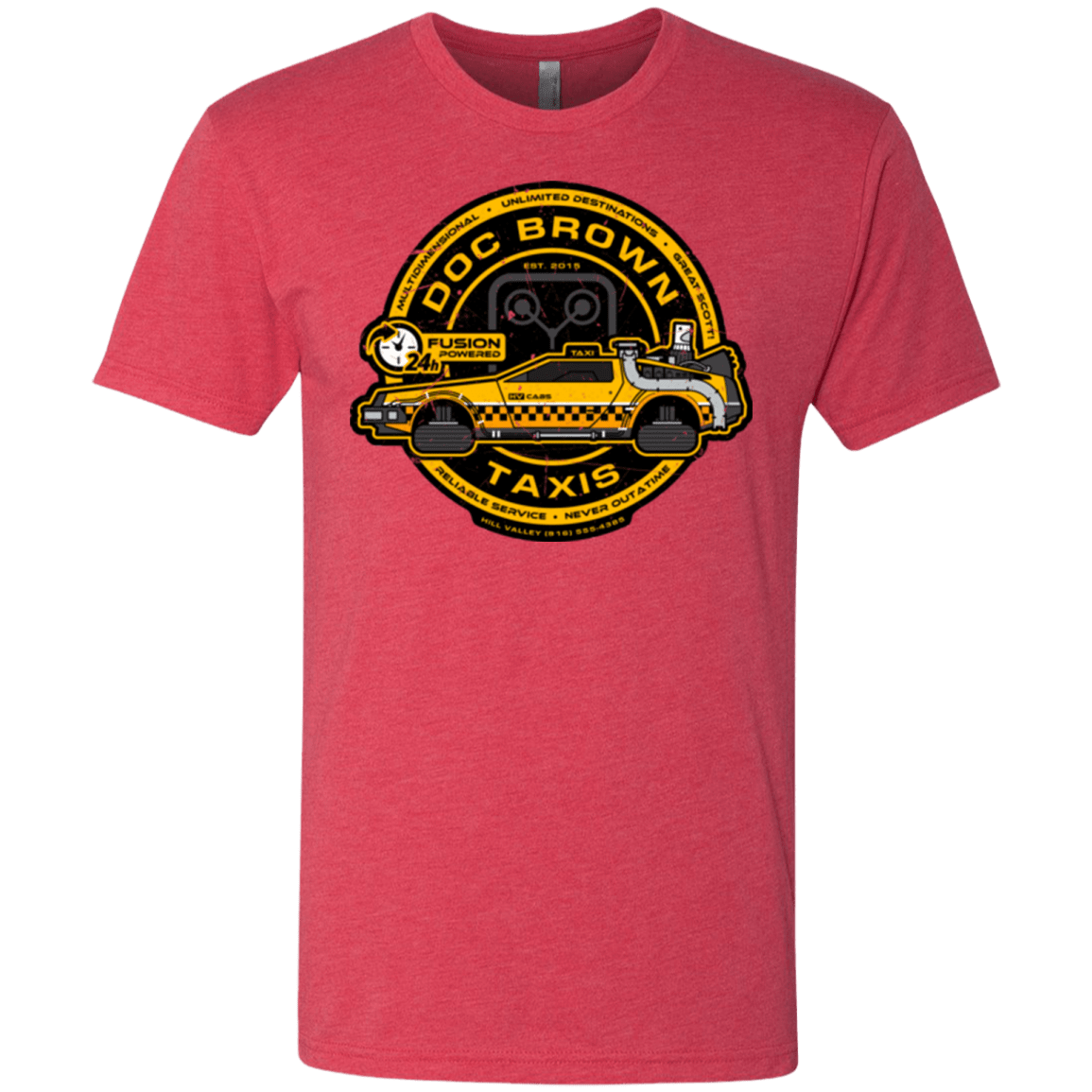 T-Shirts Vintage Red / Small Doc Brown Taxis Men's Triblend T-Shirt
