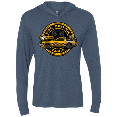 T-Shirts Indigo / X-Small Doc Brown Taxis Triblend Long Sleeve Hoodie Tee