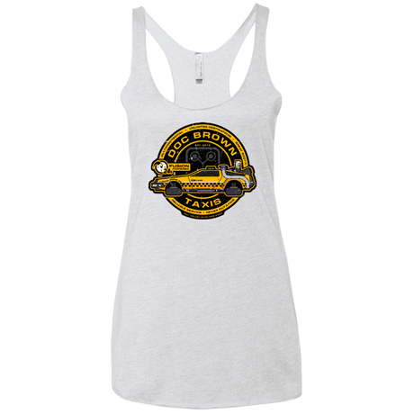 T-Shirts Heather White / X-Small Doc Brown Taxis Women's Triblend Racerback Tank
