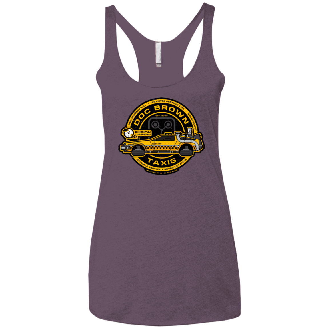 T-Shirts Vintage Purple / X-Small Doc Brown Taxis Women's Triblend Racerback Tank