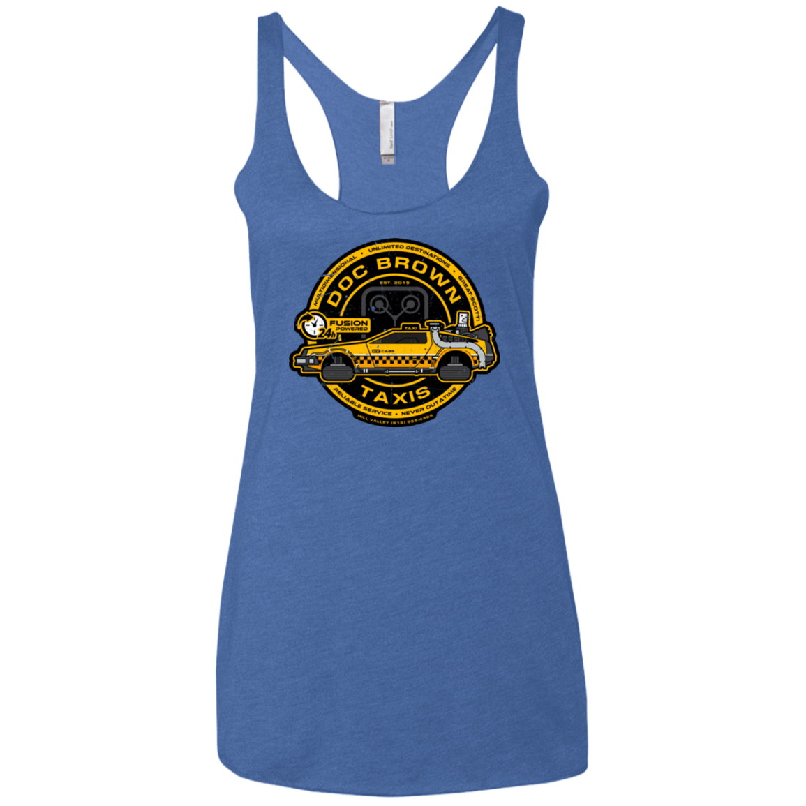 T-Shirts Vintage Royal / X-Small Doc Brown Taxis Women's Triblend Racerback Tank