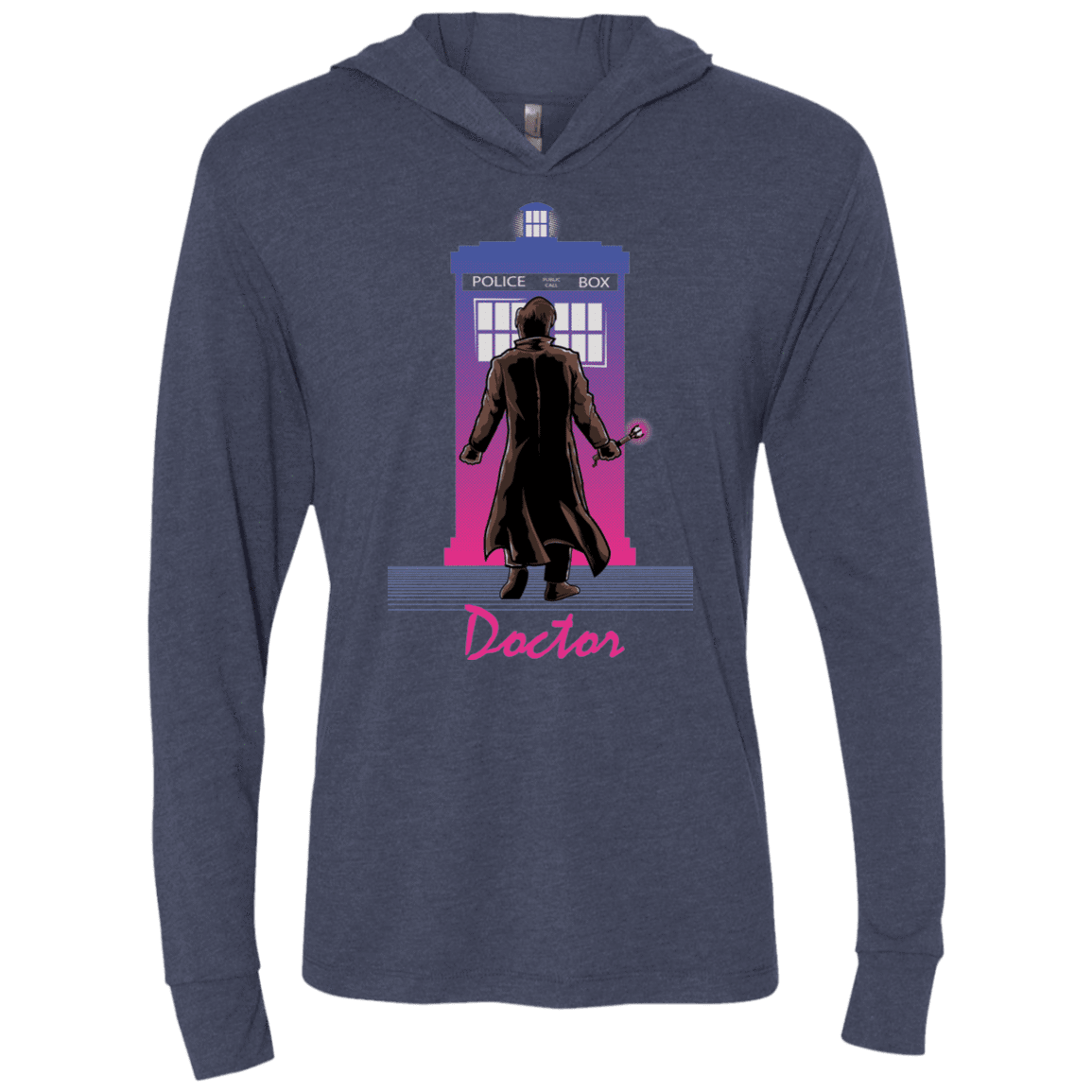 T-Shirts Vintage Navy / X-Small DOCTOR DRIVE Triblend Long Sleeve Hoodie Tee