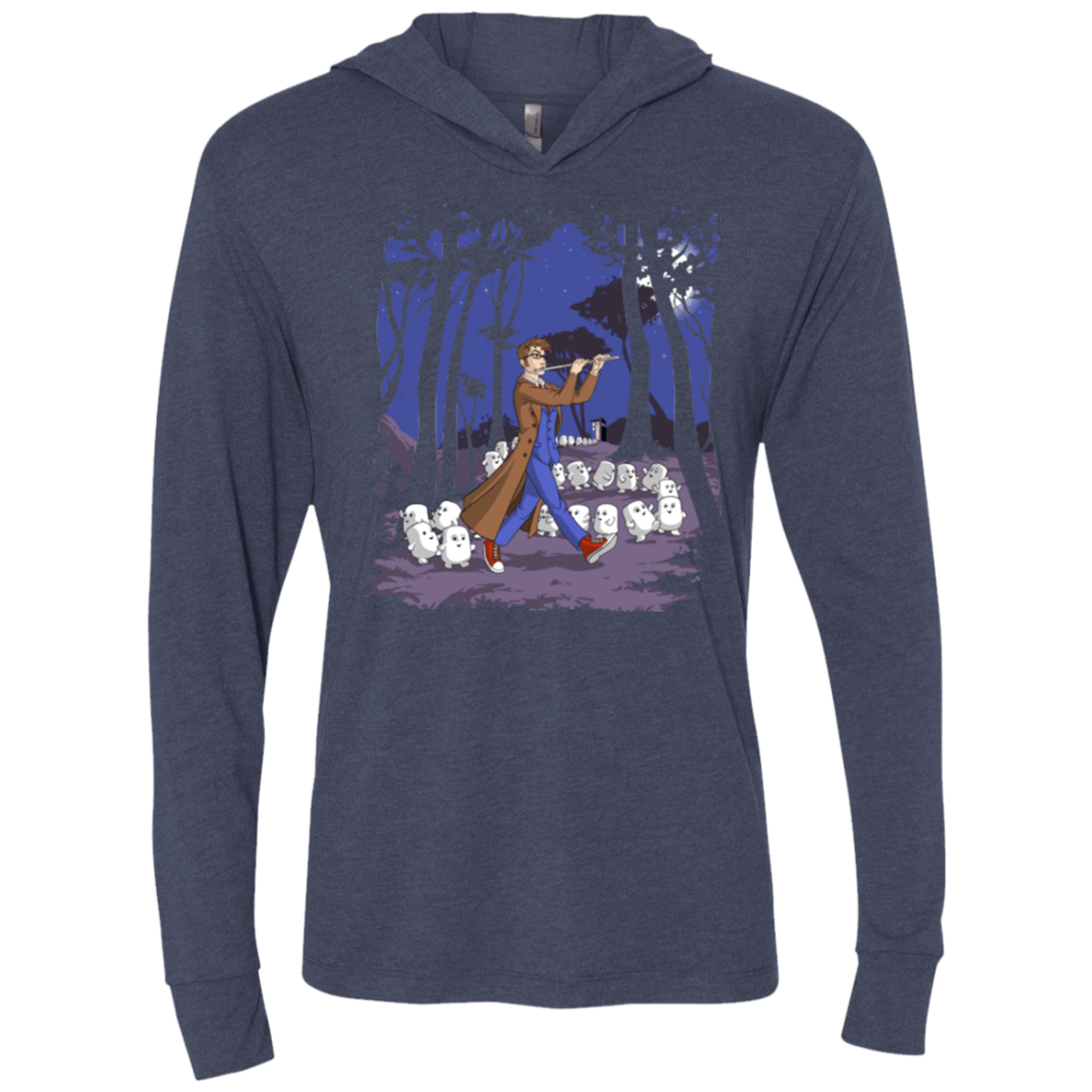 T-Shirts Vintage Navy / X-Small Doctor Hamelin Triblend Long Sleeve Hoodie Tee