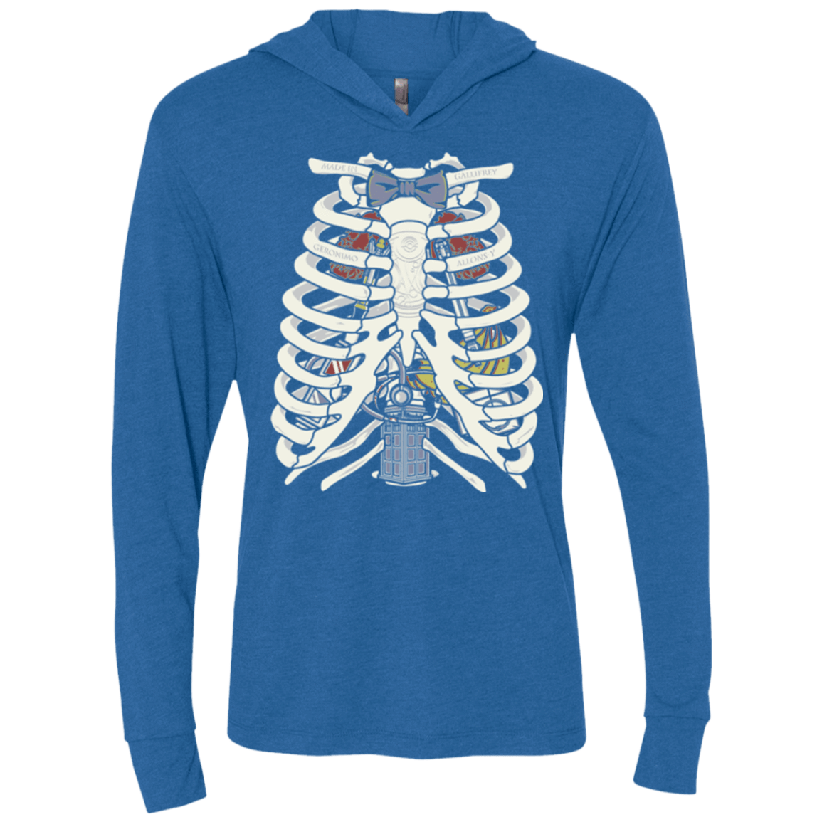 T-Shirts Vintage Royal / X-Small Doctor Inside Triblend Long Sleeve Hoodie Tee