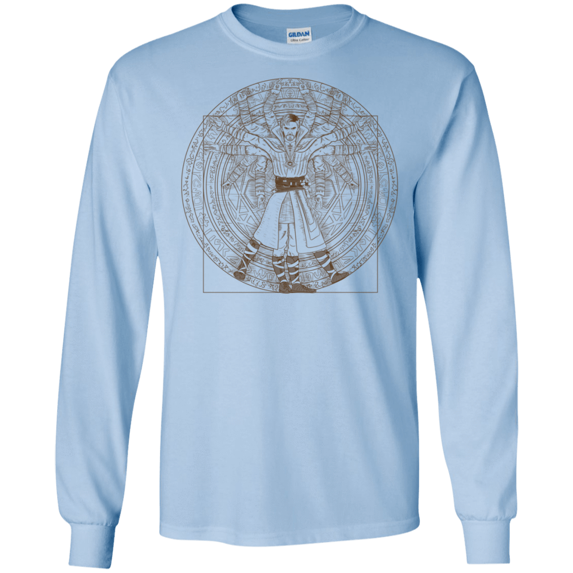 T-Shirts Light Blue / S Doctor Stranger Vitruvian Men's Long Sleeve T-Shirt