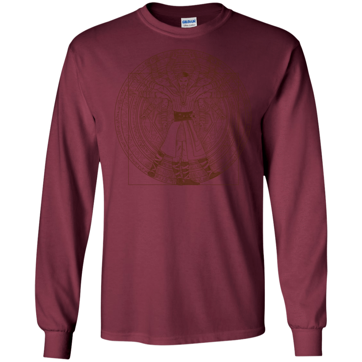 T-Shirts Maroon / S Doctor Stranger Vitruvian Men's Long Sleeve T-Shirt