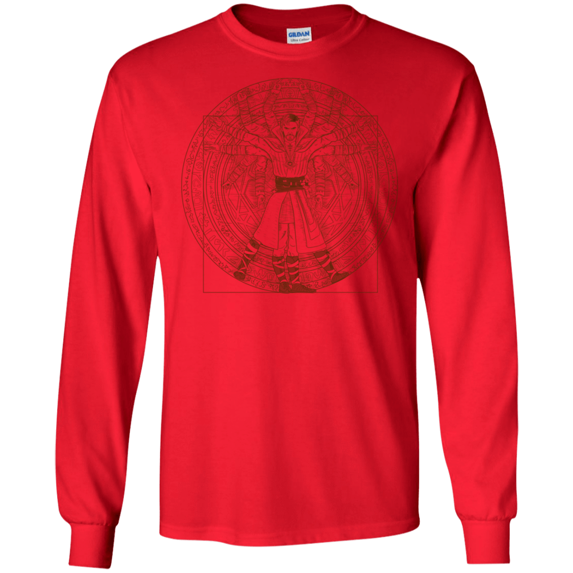 T-Shirts Red / S Doctor Stranger Vitruvian Men's Long Sleeve T-Shirt