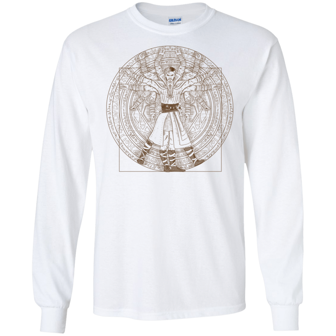 T-Shirts White / S Doctor Stranger Vitruvian Men's Long Sleeve T-Shirt