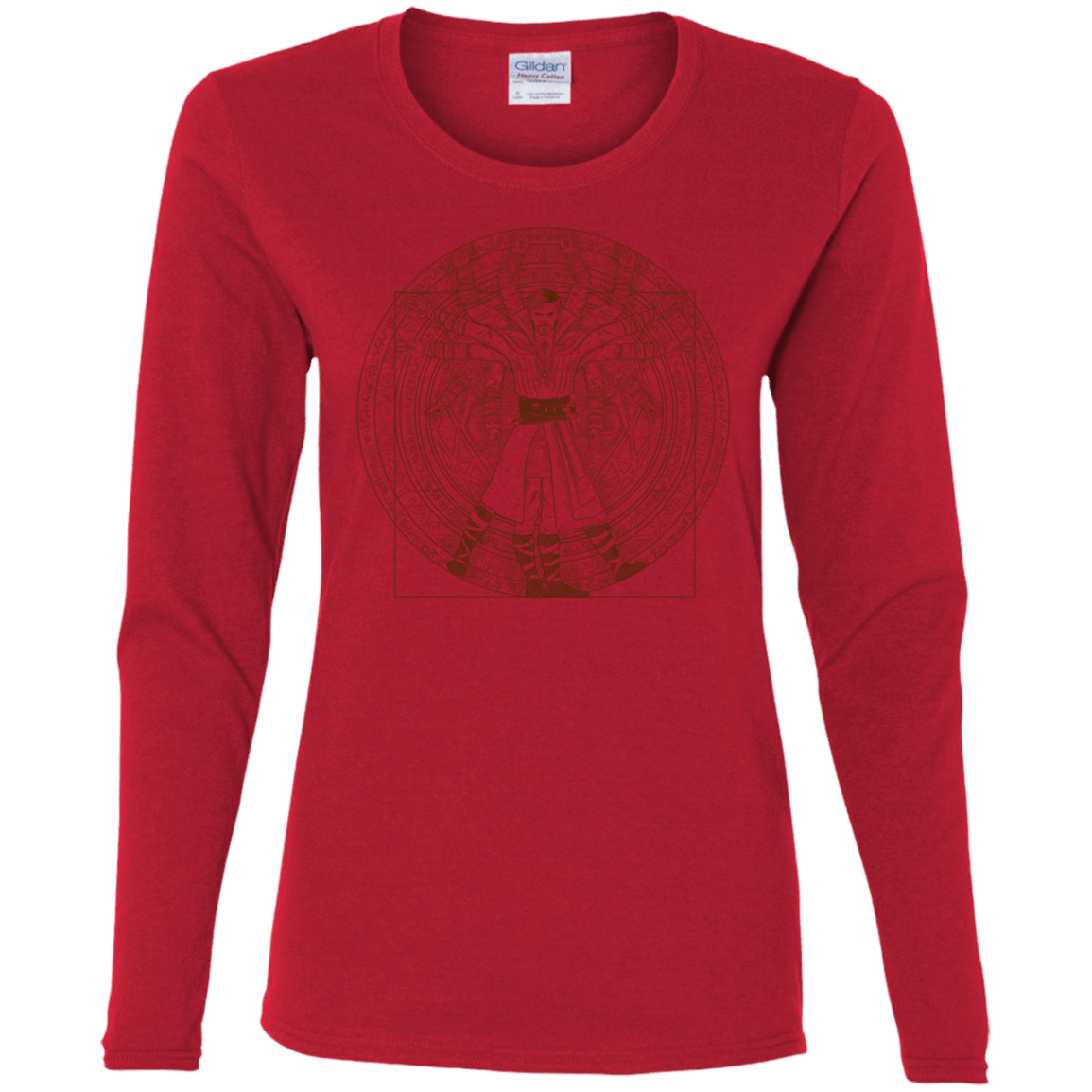 T-Shirts Red / S Doctor Stranger Vitruvian Women's Long Sleeve T-Shirt