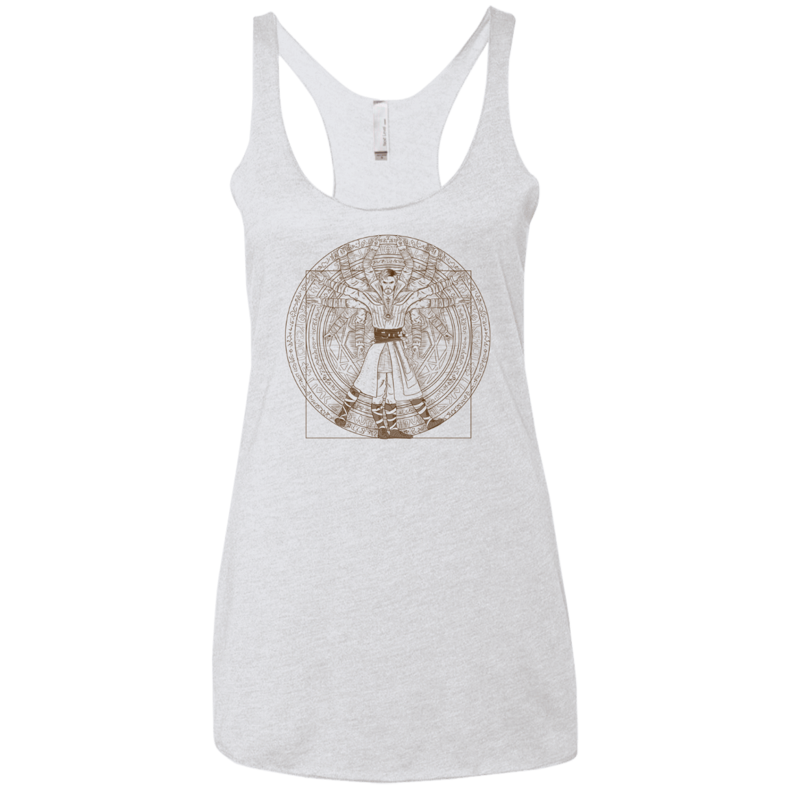 T-Shirts Heather White / X-Small Doctor Stranger Vitruvian Women's Triblend Racerback Tank