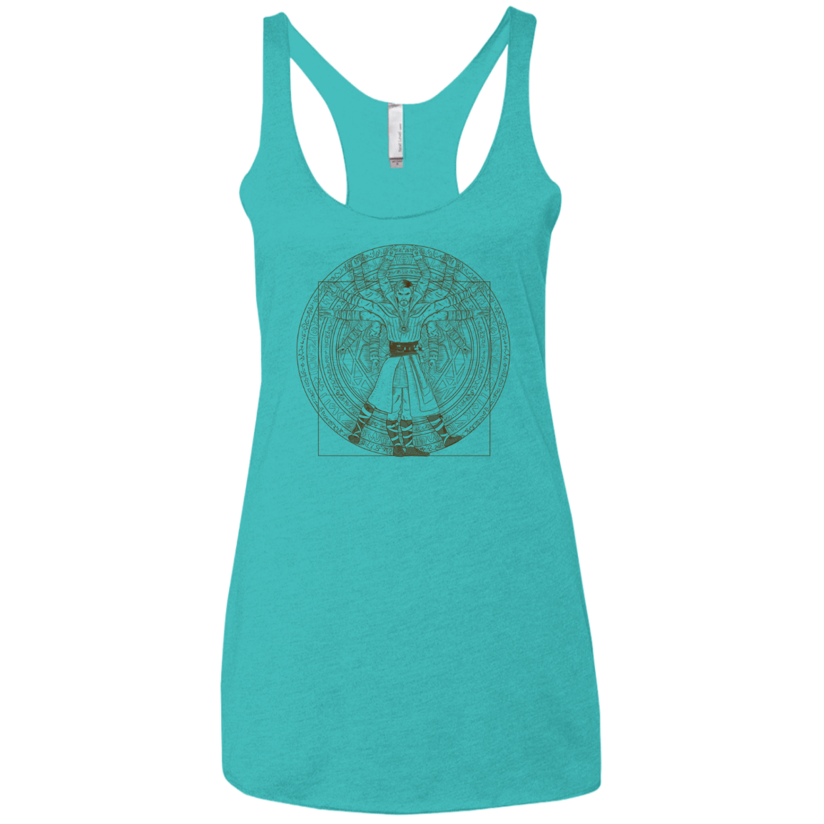 T-Shirts Tahiti Blue / X-Small Doctor Stranger Vitruvian Women's Triblend Racerback Tank