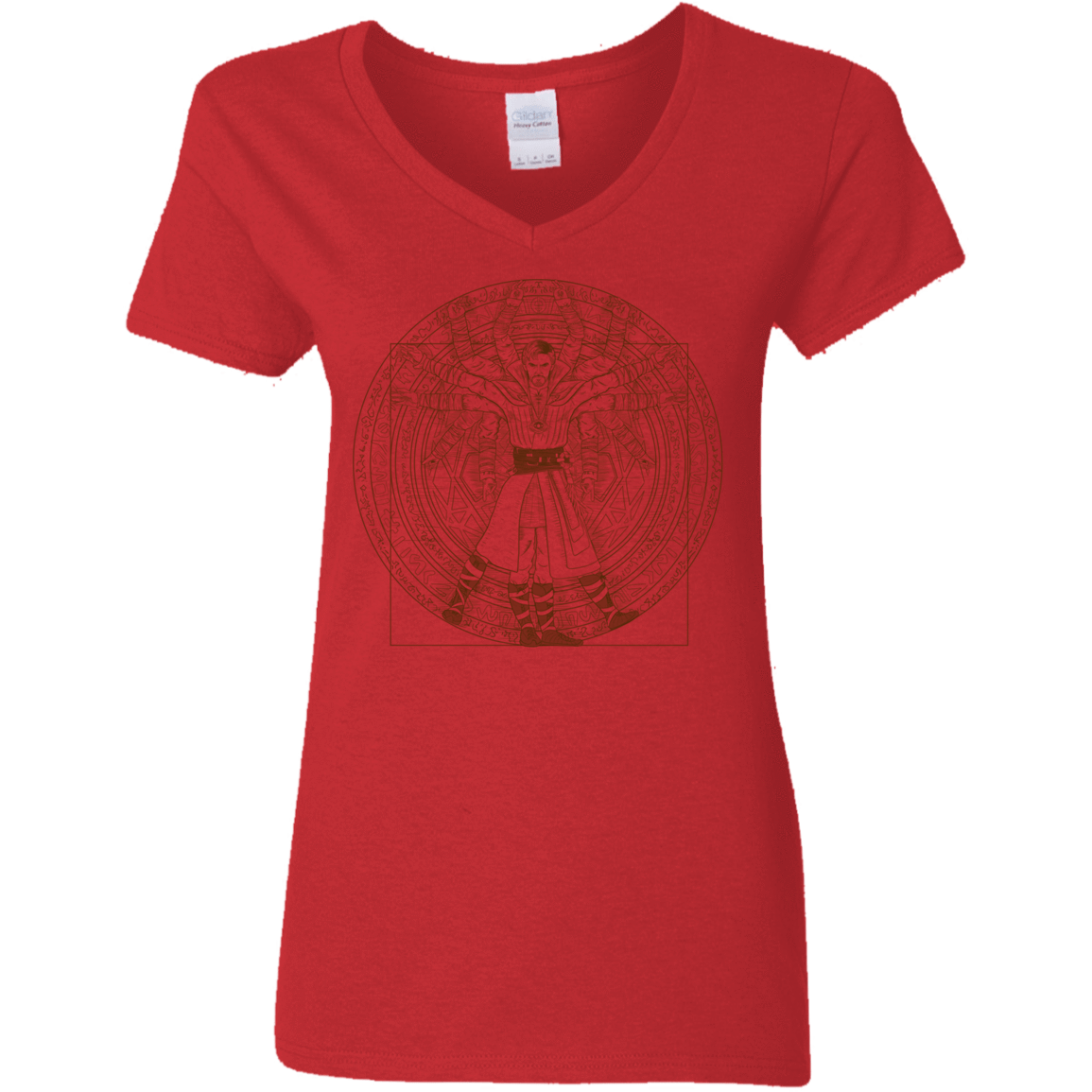 T-Shirts Red / S Doctor Stranger Vitruvian Women's V-Neck T-Shirt