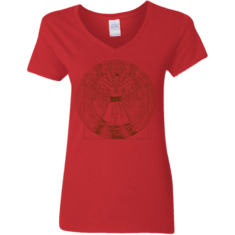 T-Shirts Red / S Doctor Stranger Vitruvian Women's V-Neck T-Shirt