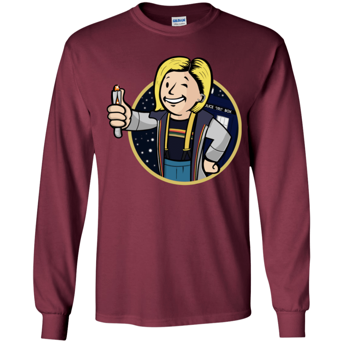 T-Shirts Maroon / YS Doctor Vault Youth Long Sleeve T-Shirt