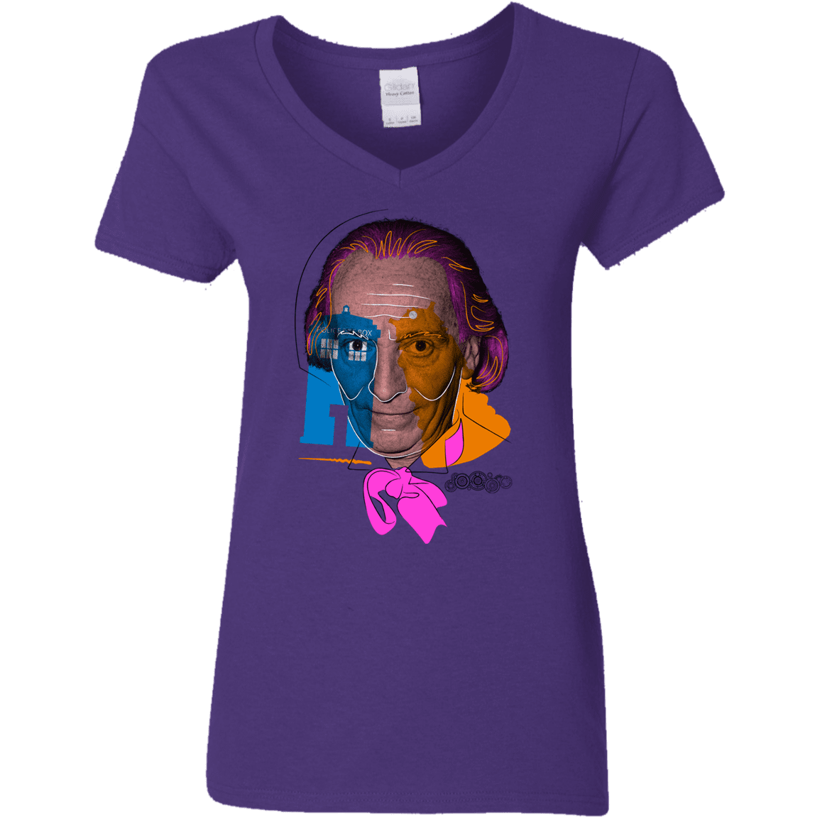 T-Shirts Purple / S Doctor Warwhol 1 Women's V-Neck T-Shirt