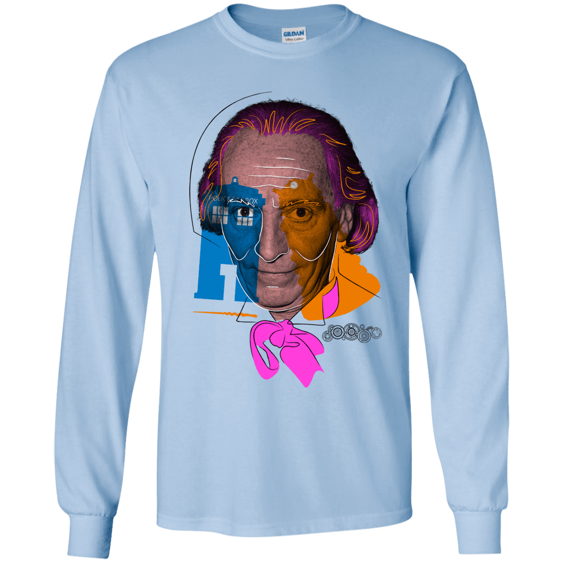 T-Shirts Light Blue / YS Doctor Warwhol 1 Youth Long Sleeve T-Shirt
