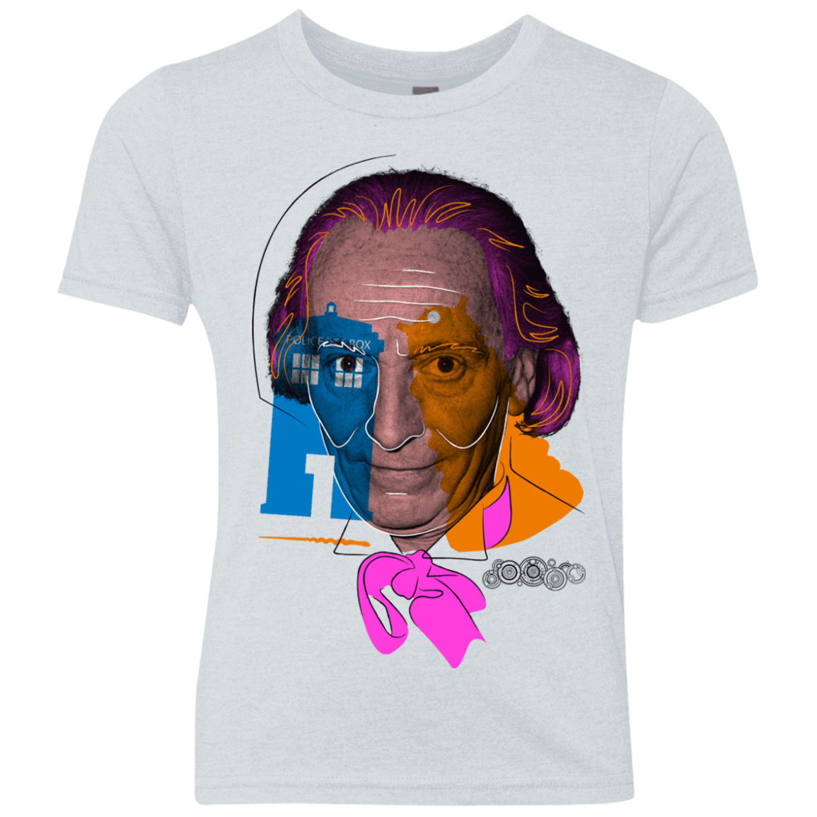 T-Shirts Heather White / YXS Doctor Warwhol 1 Youth Triblend T-Shirt