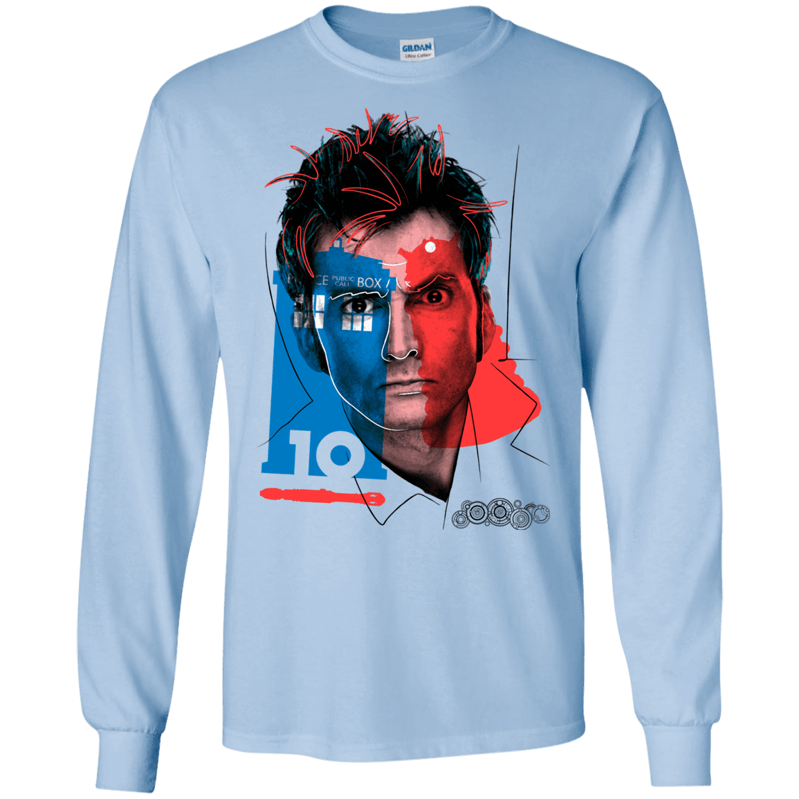 T-Shirts Light Blue / S Doctor Warwhol 10 Men's Long Sleeve T-Shirt