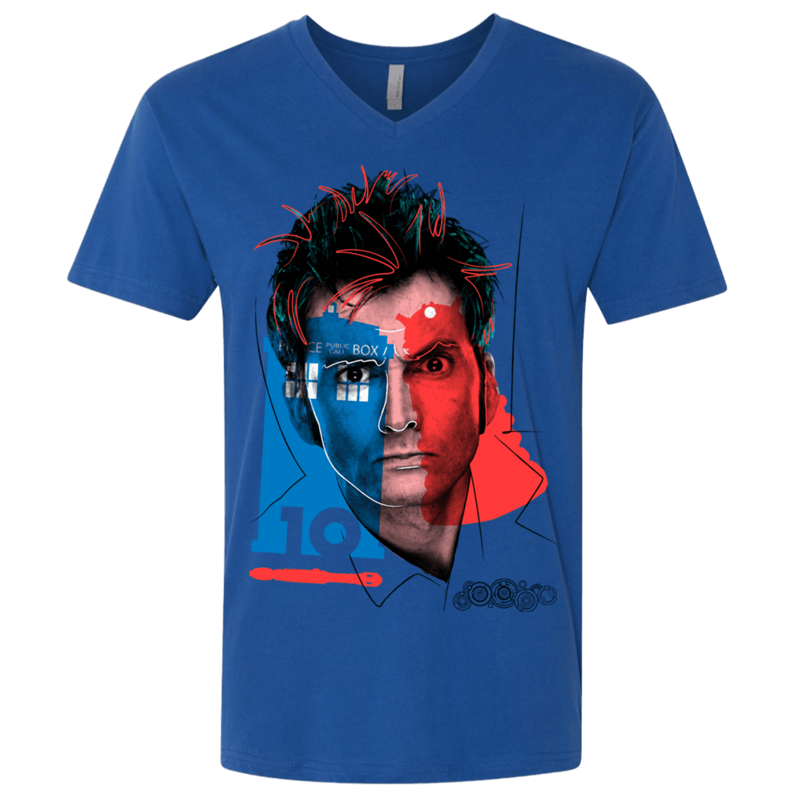 T-Shirts Royal / X-Small Doctor Warwhol 10 Men's Premium V-Neck